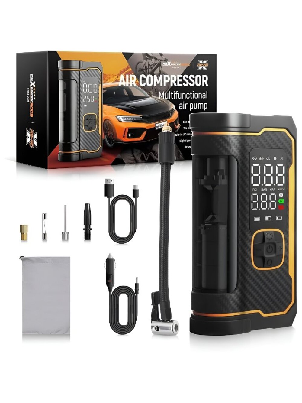 Tire Inflator Portable Air Compressor 150PSI Cordless Car Tire Air Pump with Dig